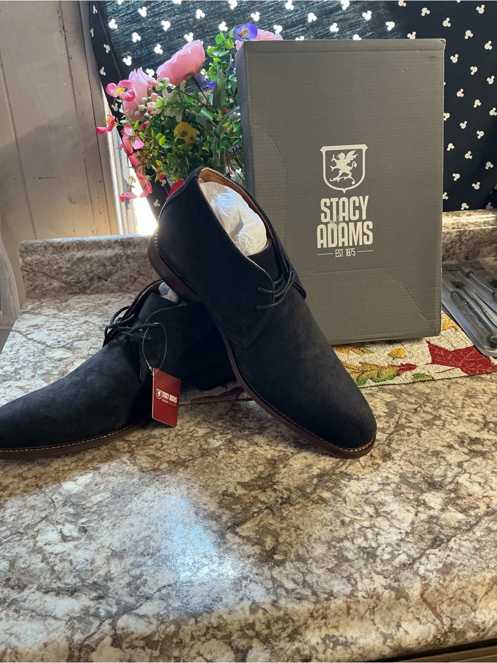 Stacy Adams Black Suede Chukka Boots - Men's Lace-Up
